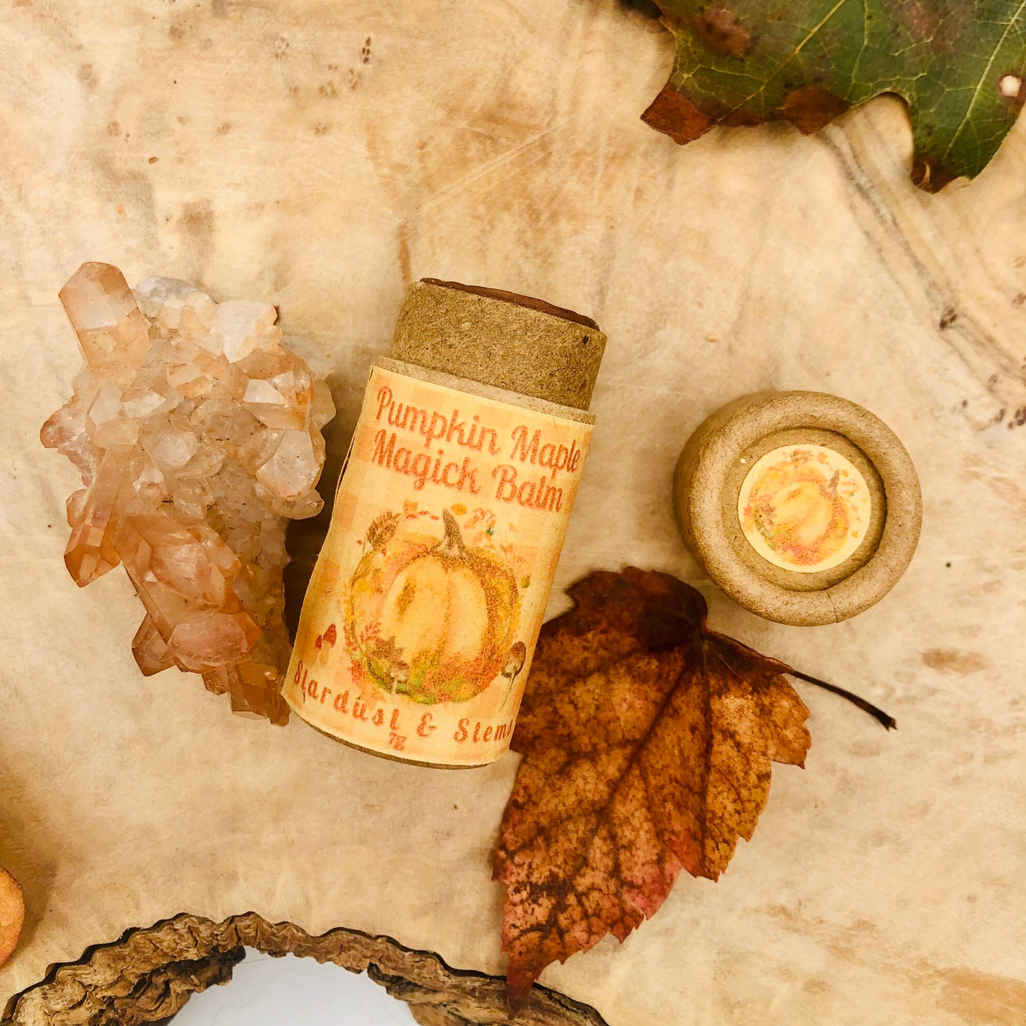 Handmade Pumpkin Spice and Maple Magick: Cozy Fall Lip Balm with Pumpkin Oil, Cinnamon, Clove, Nutmeg, Ginger and Real 24K Gold