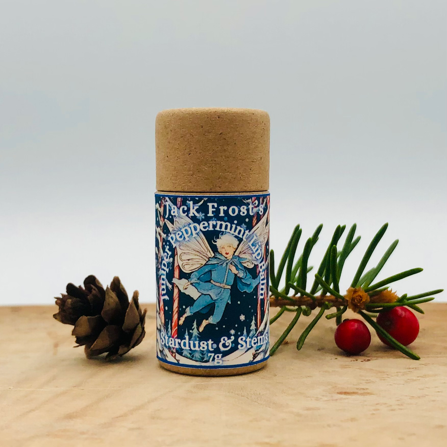 Jack Frost's Winter Lip Balm  with Juniper & Peppermint | Invigorating & Nourishing | Aromatherapeutic | Herbal Lip Balm Infused with Verbena | Cocoa Butter & Vanilla Bean