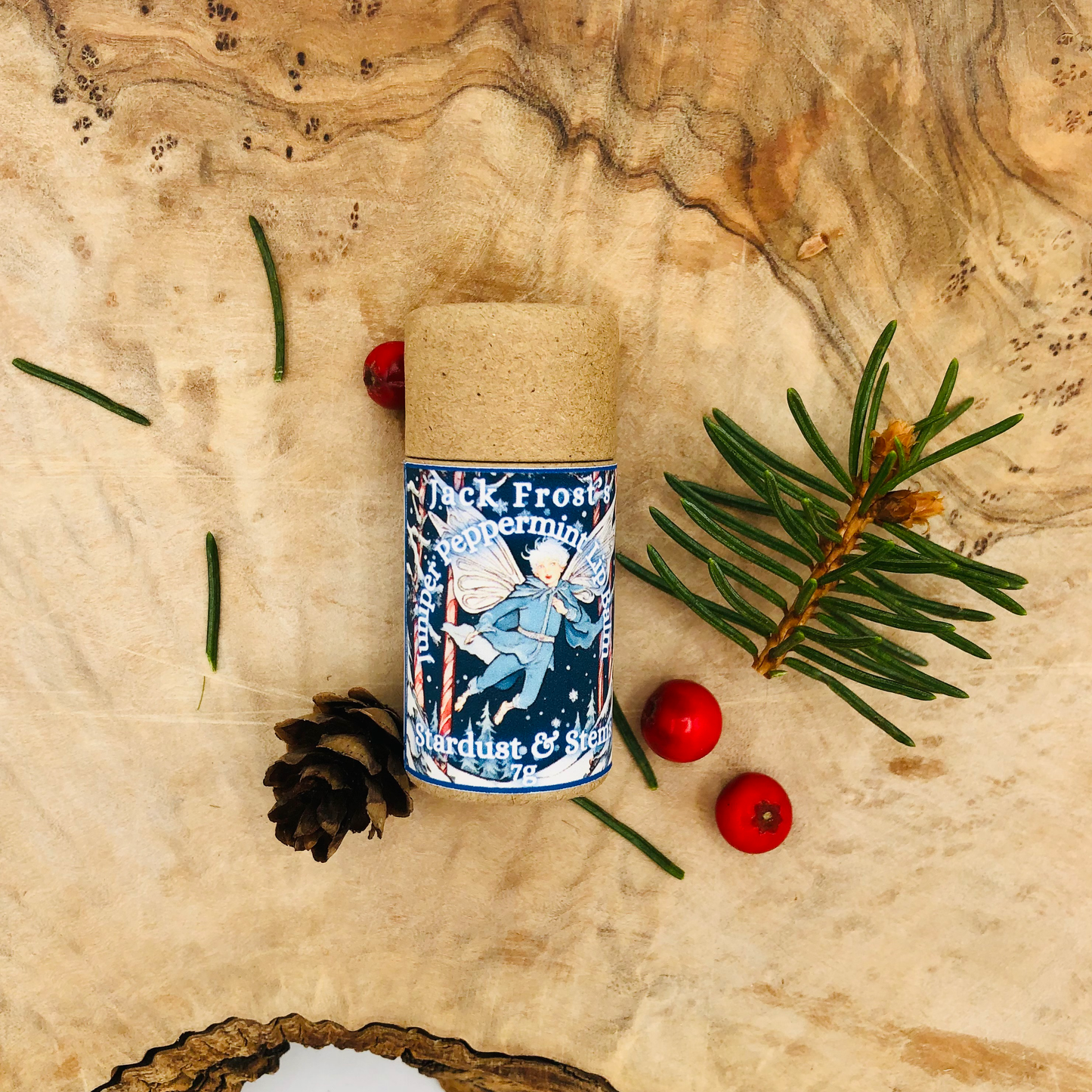 Jack Frost's Winter Lip Balm  with Juniper & Peppermint | Invigorating & Nourishing | Aromatherapeutic | Herbal Lip Balm Infused with Verbena | Cocoa Butter & Vanilla Bean