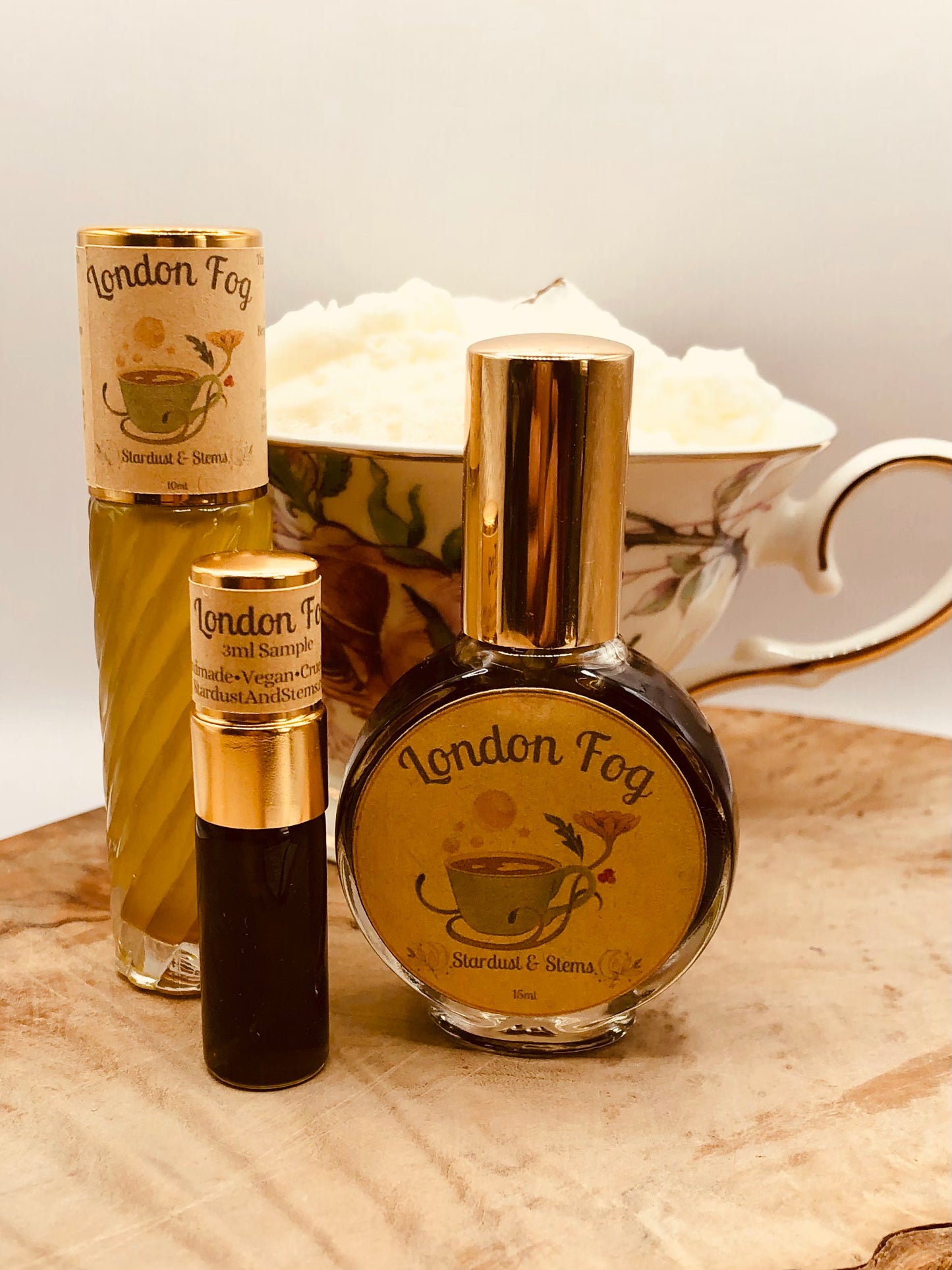 London Fog Perfume, Handmade Indie Perfume with Real Black Tea, Lavender, Bergamot and Lucious Creamy Vanilla