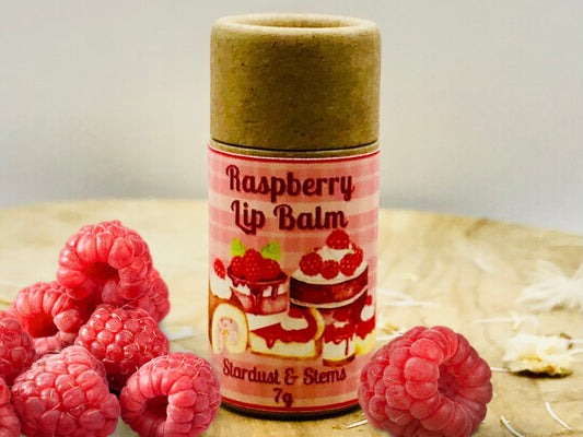 Organic Raspberry Lip Balm with Raw Mango Butter | Biodegradable & Zero Waste | Natural Moisturizing | Vegan | Eco-Friendly | Non-Toxic | Handmade | Sustainable Packaging