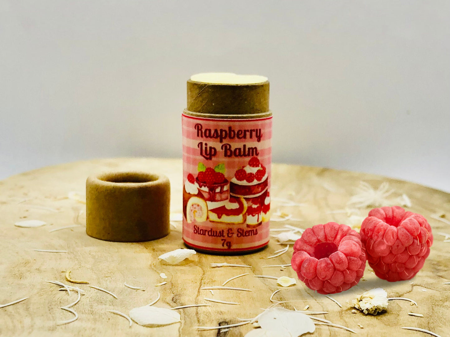 Organic Raspberry Lip Balm with Raw Mango Butter | Biodegradable & Zero Waste | Natural Moisturizing | Vegan | Eco-Friendly | Non-Toxic | Handmade | Sustainable Packaging