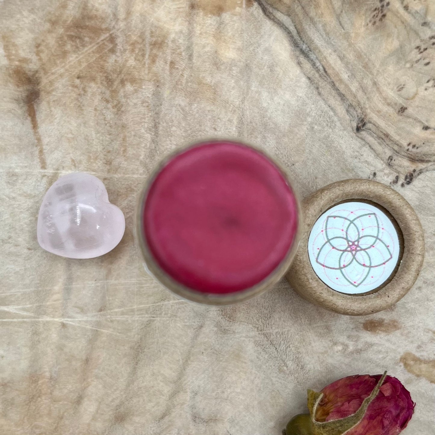 5 Petals of Venus, Handmade Eco Friendly Natural Lip and Cheek Stain, Lip Tint Pitta, Vegan Tint, Vegan Plastic Free Makeup Kit with Glitter