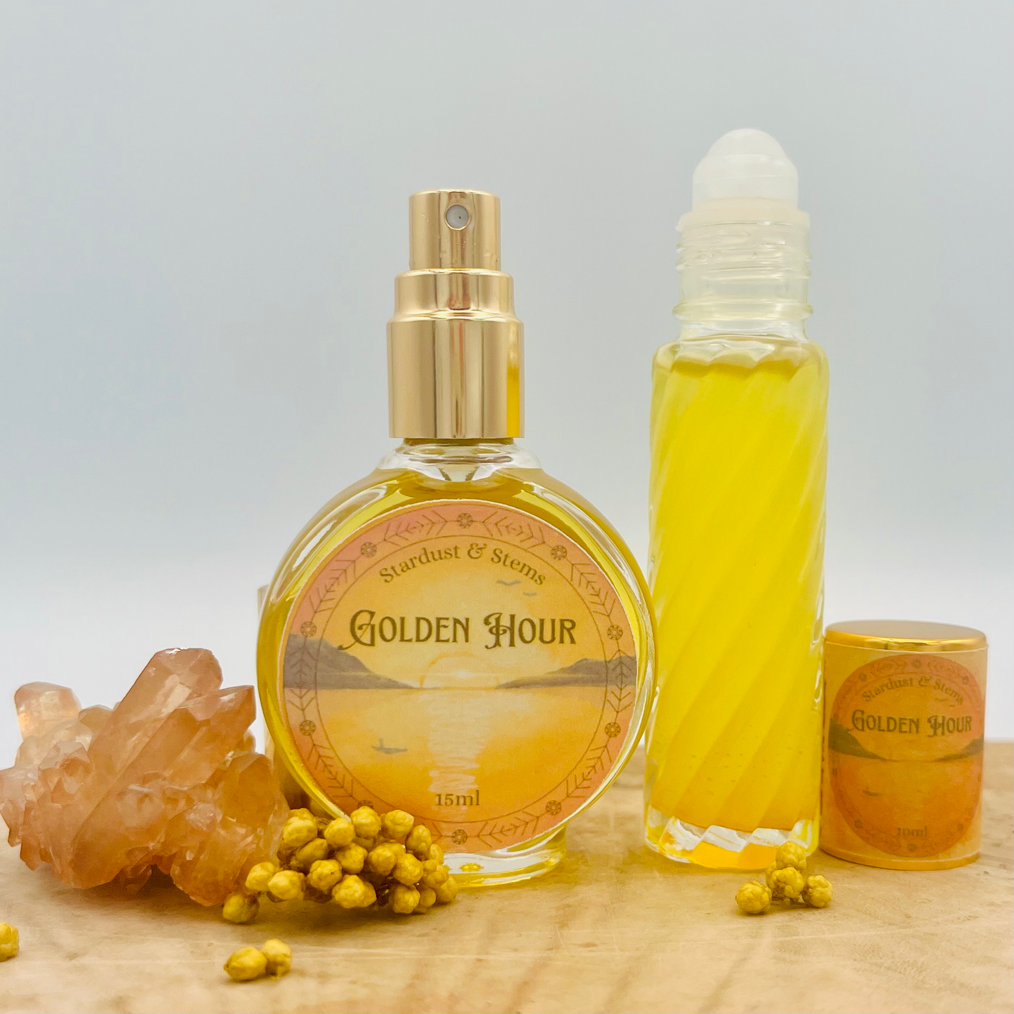 GOLDEN HOUR Baltic Amber Scent, Dark Amber Orange Cedarwood Vanilla Perfume, Golden Sands Incense Fragrance, Calming Clean Unisex Perfume