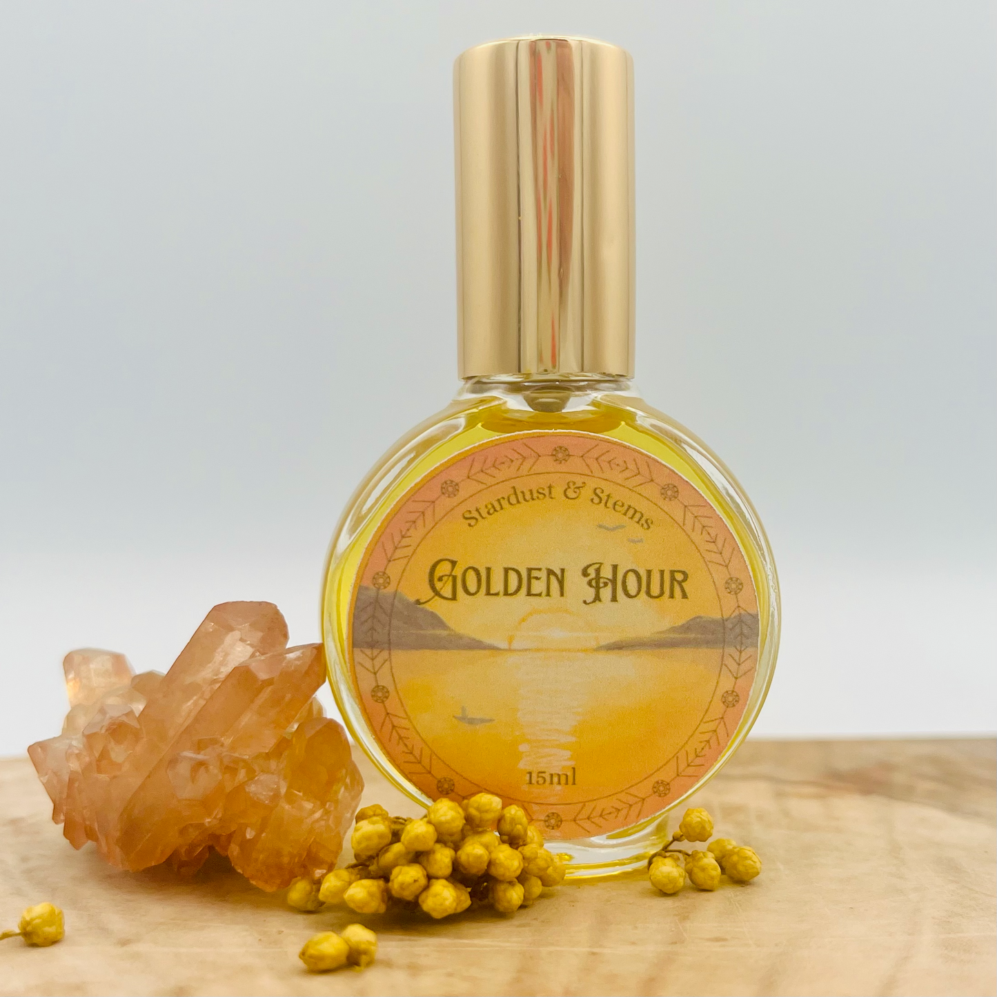 GOLDEN HOUR Baltic Amber Scent, Dark Amber Orange Cedarwood Vanilla Perfume, Golden Sands Incense Fragrance, Calming Clean Unisex Perfume