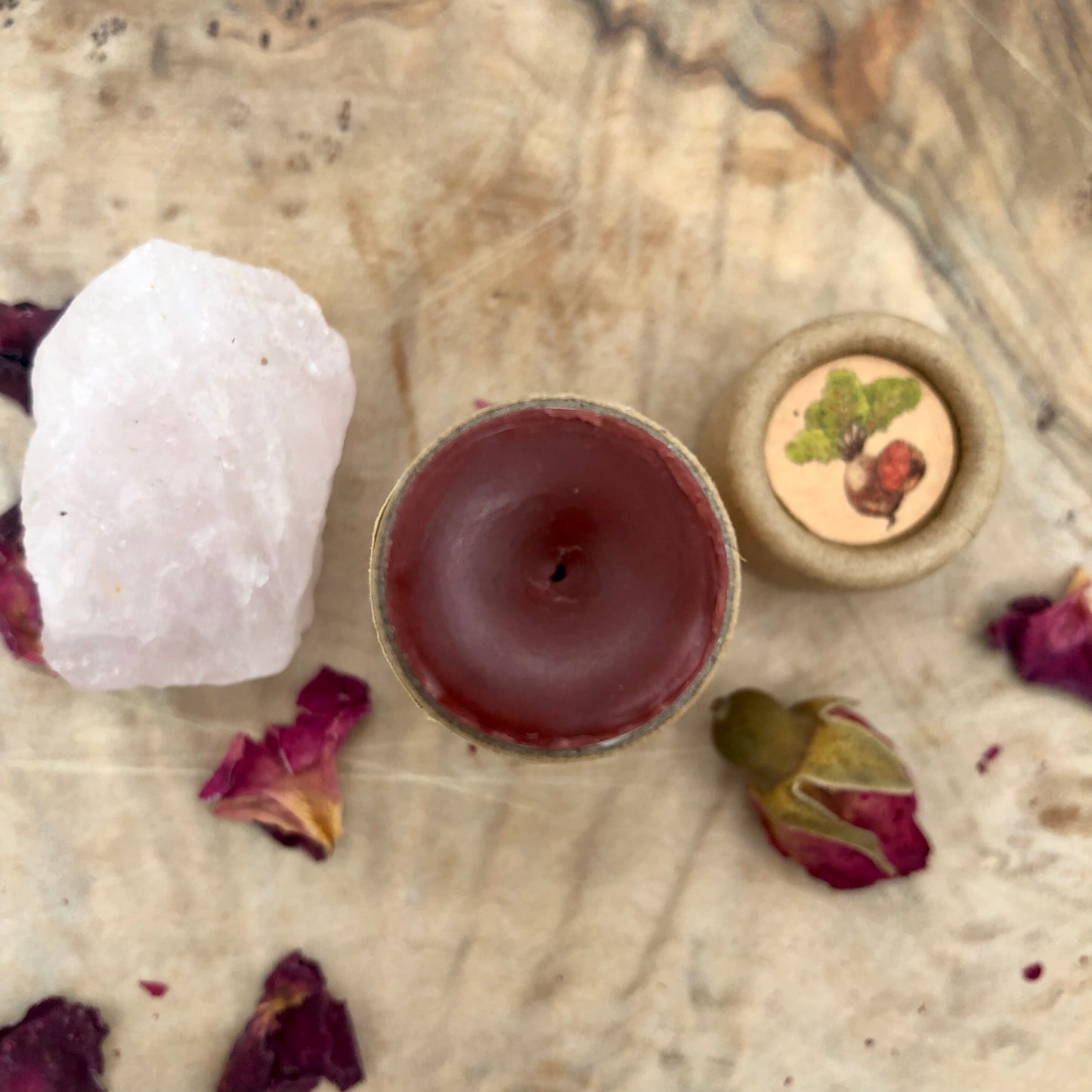 Rose Petal & Beetroot Natural Pink Tinted Lip Balm | Moisturizing Cocoa Butter Lip Balm | Vegan Lip Tint | Nourishing Shea Butter Lip Balm | Magical Fairy Lover Gift | Organic | Handcrafted | Whimsical | Delicate Rose Aroma